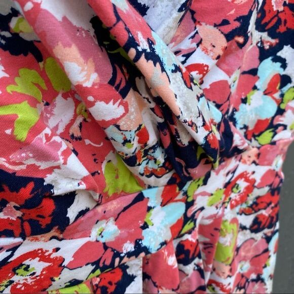 Lands End Floral Sleeveless Cross front Dress S/P - Picture 4 of 9